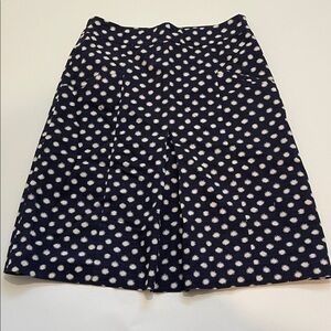 Boden A-Line Skirt Starburst Star Print Navy Blue/White Front Box Pleat